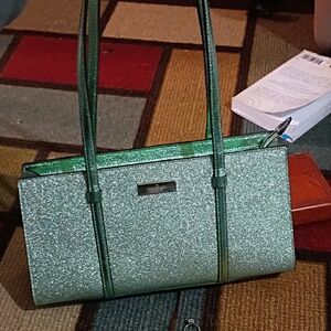 Kate Spade Green Glitter Shoulder Bag